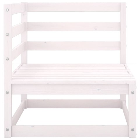 2-osobowa sofa ogrodowa z poduszkami, biała, drewno sosnowe