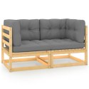 2-osobowa sofa ogrodowa z poduszkami, lite drewno sosnowe