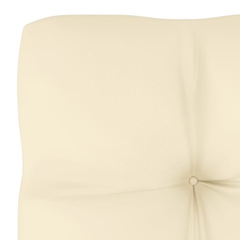 Ogrodowe siedzisko środkowe z kremowymi poduszkami, lita sosna