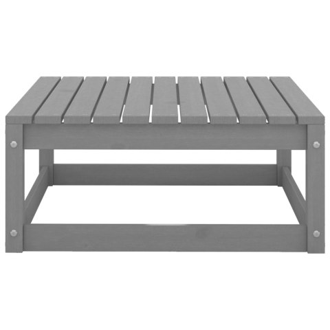 Podnóżek ogrodowy z poduszką, szary, lite drewno sosnowe