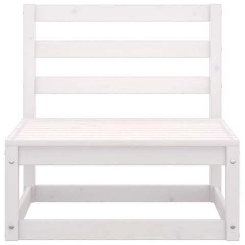 Ogrodowa sofa środkowa z antracytowymi poduszkami, białe drewno