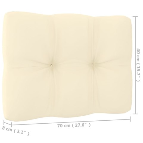 Ogrodowe siedziska środkowe, kremowe poduszki, 2 szt., sosna