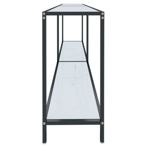 Stolik konsolowy, biały, 180x35x75,5 cm, szkło hartowane