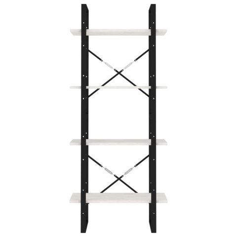 4-poziomowy regał na książki, biały, 60x30x140 cm, sosnowy