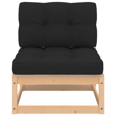 Ogrodowe siedzisko środkowe z poduszkami, lite drewno sosnowe