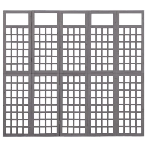 Parawan pokojowy 5-panelowy/trejaż, drewno jodłowe, 201,5x180cm