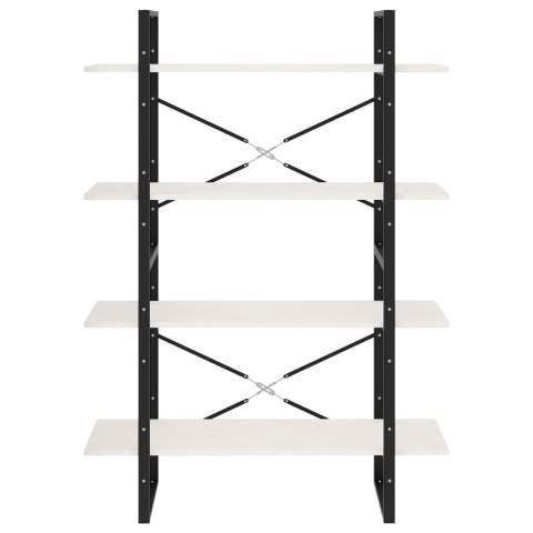 4-poziomowy regał na książki, biały, 100x30x140, sosnowy