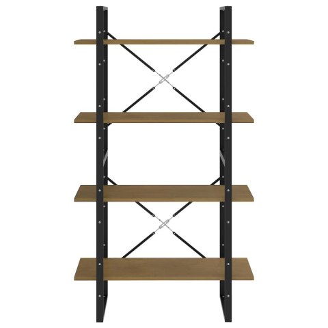 4-poziomowy regał na książki, brązowy, 80x30x140, sosnowy