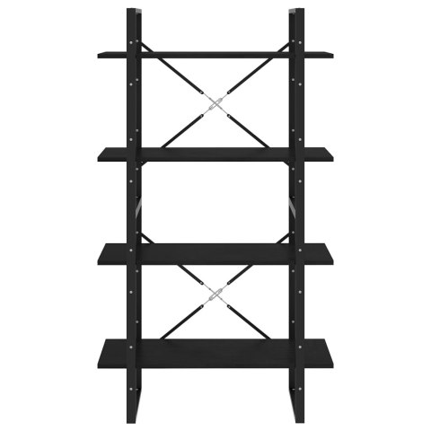 4-poziomowy regał na książki, czarny, 80x30x140, sosnowy