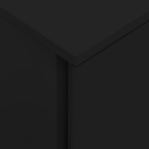 Mobilna szafka kartotekowa, czarna, 39x45x67 cm, stalowa