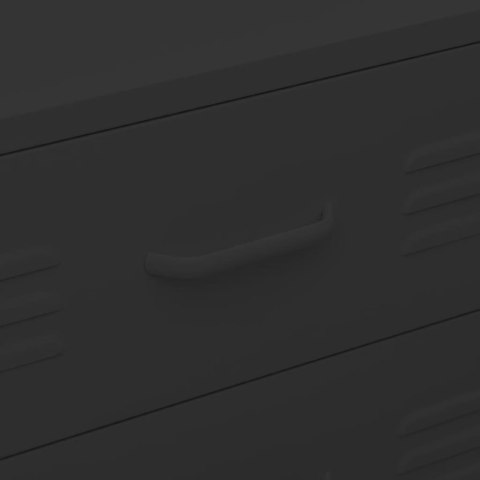 Szafka z szufladami, czarna, 80x35x101,5 cm, stalowa