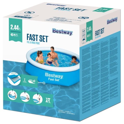 Bestway Nadmuchiwany basen Fast Set, okrągły, 244 x 66 cm, 57265 Bestway Nadmuchiwany basen Fast Set, okrągły, 244 x 66 cm, 57265