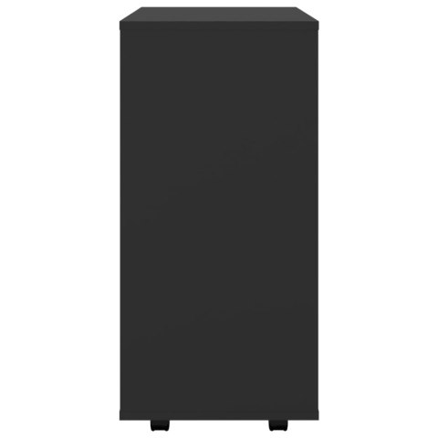 Szafka na kółkach, czarna, 60x35x75 cm, płyta wiórowa