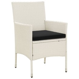 Krzesła ogrodowe z poduszkami, 2 szt., polirattan, białe