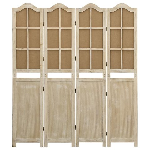 Parawan 4-panelowy, brązowy, 140x165 cm, tkanina