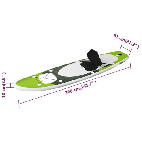 Nadmuchiwana deska SUP z akcesoriami, zielona, 360x81x10 cm Nadmuchiwana deska SUP z akcesoriami, zielona, 360x81x10 cm