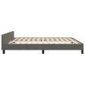 Rama łóżka z zagłówkiem, ciemnoszara, 180x200 cm, aksamitna