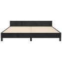 Rama łóżka z zagłówkiem, czarna, 180x200 cm, aksamitna