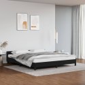 Rama łóżka z zagłówkiem, czarna, 180x200 cm, sztuczną skórą
