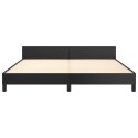 Rama łóżka z zagłówkiem, czarna, 180x200 cm, sztuczną skórą
