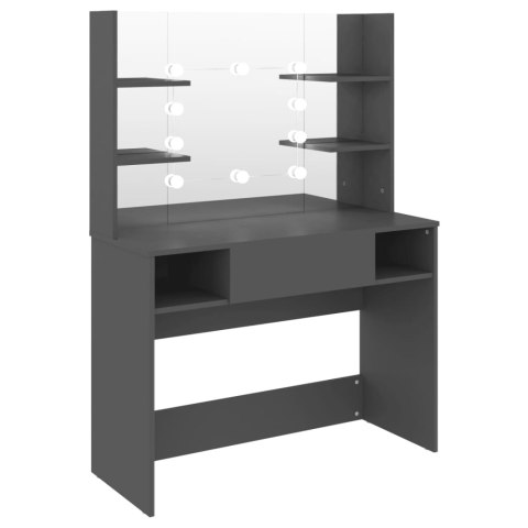 Stolik do makijażu z LED 100x40x135 cm, MDF, szary Stolik do makijażu z LED 100x40x135 cm, MDF, szary