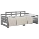 Łóżko rozsuwane, szare, lite drewno sosnowe, 2x(80x200) cm