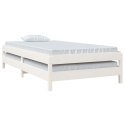 Łóżko sztaplowane, białe, 100x200 cm, lite drewno sosnowe