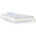 Łóżko sztaplowane, białe, 90x200 cm, lite drewno sosnowe