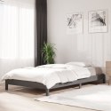 Łóżko sztaplowane, szare, 100x200 cm, lite drewno sosnowe