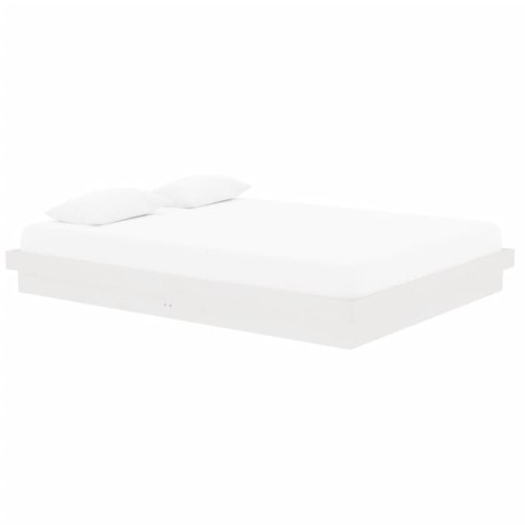 Rama łóżka, biała, lite drewno, 150x200 cm, King Size