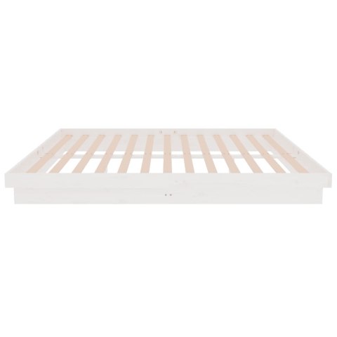 Rama łóżka, biała, lite drewno, 150x200 cm, King Size