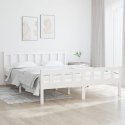 Rama łóżka, biała, lite drewno sosnowe, 150x200 cm, King Size