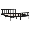 Rama łóżka, czarna, lite drewno, 120 x 200 cm