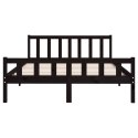 Rama łóżka, czarna, lite drewno, 120 x 200 cm