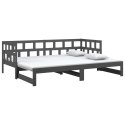 Łóżko rozsuwane, szare, lite drewno sosnowe, 2x(90x200) cm