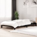 Łóżko sztaplowane, czarne, 75x190 cm, lite drewno sosnowe