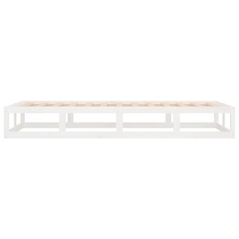 Rama łóżka, biała, 100 x 200 cm, lite drewno