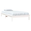 Rama łóżka, biała, 90x190 cm, lite drewno sosnowe, pojedyncza