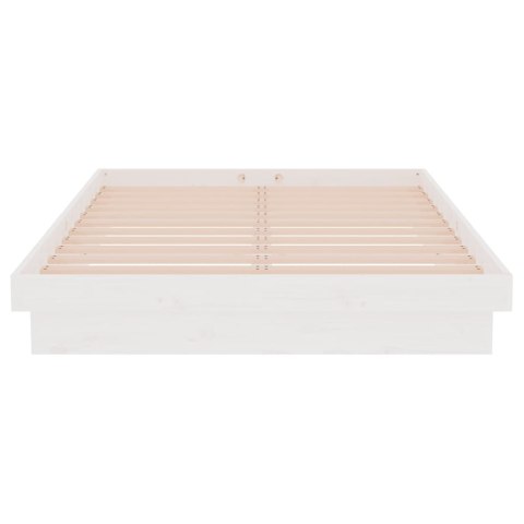 Rama łóżka, biała, lite drewno, 120x190 cm, podwójna