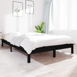 Rama łóżka, czarna, 150x200 cm, lite drewno sosnowe, King Size