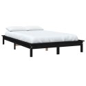 Rama łóżka, czarna, 150x200 cm, lite drewno sosnowe, King Size