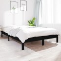 Rama łóżka, czarna, 180x200 cm, lite drewno sosnowe, Super King