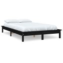 Rama łóżka, czarna, 180x200 cm, lite drewno sosnowe, Super King