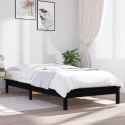 Rama łóżka, czarna, 90x190 cm, lite drewno sosnowe, pojedyncza