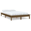 Rama łóżka, miodowy brąz, 120x190cm, lite drewno, podwójna