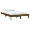 Rama łóżka, miodowy brąz, 120x190cm, lite drewno, podwójna