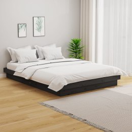 Rama łóżka, szara, lite drewno, 150x200 cm, King