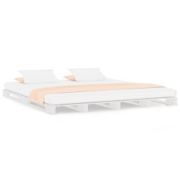 Łóżko z palet, białe, 150x200 cm, drewno sosnowe, King Size