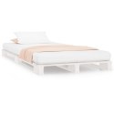 Łóżko z palet, białe, 75x190 cm, lite drewno sosnowe