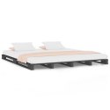 Łóżko z palet, szare, 150x200 cm, drewno sosnowe, King Size